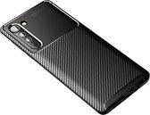 Silicone gel TPU brushed zwart hoesje case Motorola Edge