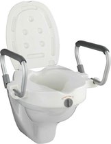 WENKO Secura toiletverhoger - stoel voor standaard wc met armleggers en deksel | WIT