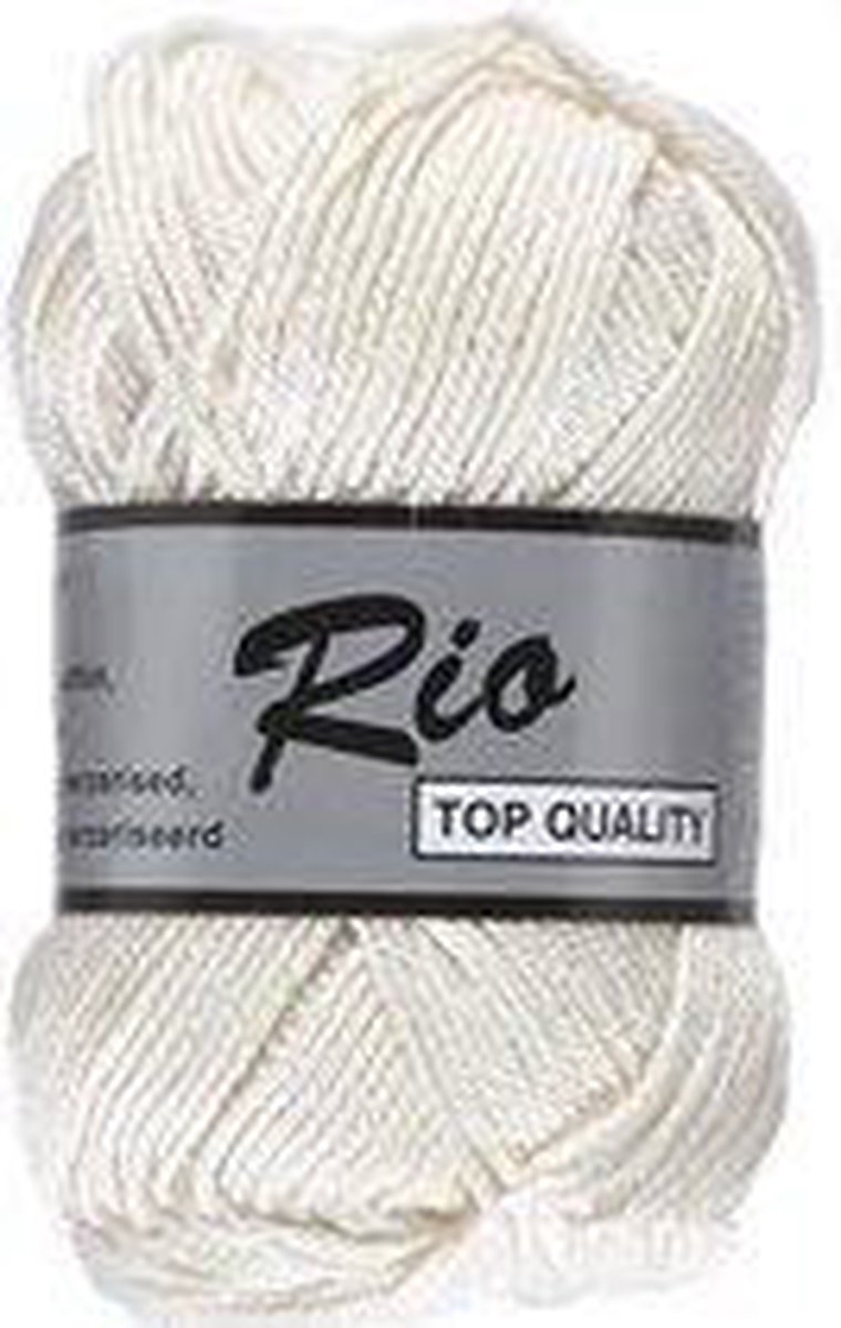 Lammy yarns Rio katoen garen - ecru, ivoor (844) - naald 3 a 3,5mm - 10 bollen