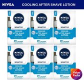 NIVEA Sensitive Cooling After Shave Lotion - 6 x 100 ml - Voordeelverpakking