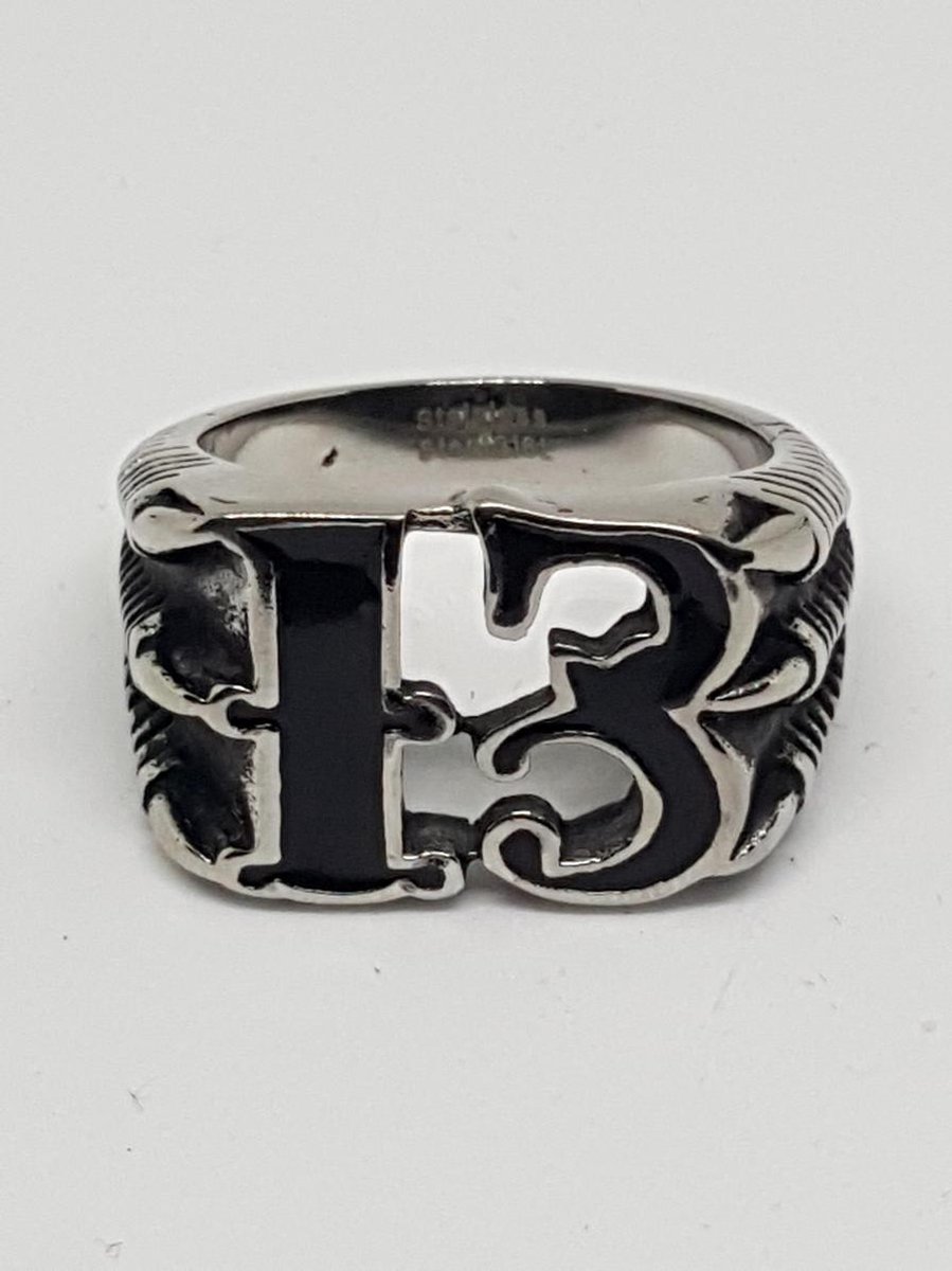 RH Jewelry Luxe Stalen Herenring – “13 Klauw” Design – Zilverkleurig Hoogwaardig Staal – Maat 20