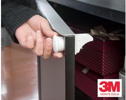 Monte Golia  10 Magneet kindersloten + 2 Magneet sleutels - kinderslot kastjes -  Kinderslot met 3M tape