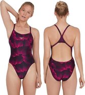 speedo Allover Turnback Badpak Dames, colourvibe black/electric pink Maat DE 40 | US 36