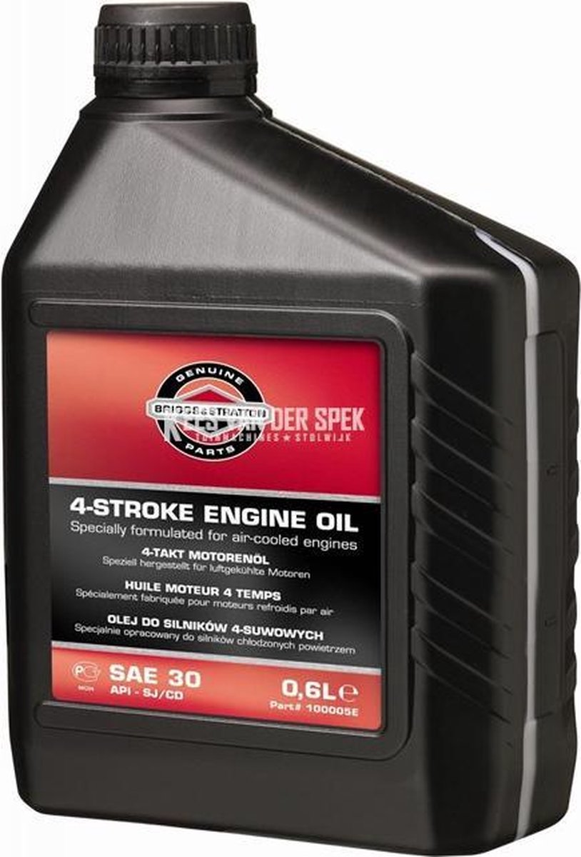 Gebeurt Vooruitzien Worden Briggs & Straton – Motorolie – SAE-30 – 0.6 liter – Viertaktmotoren Olie  grasmaaier | bol.com