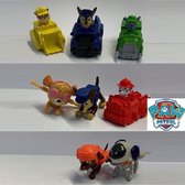 8x Paw Patrol potloodtoppers / speelfiguren (+/- 5 cm)