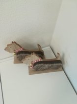 Leuke Houten hondjes 2 st