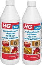 HG Nicotineverwijderaar, Roet en Vet verwijderaar Rood - 1000 ml - 2 Stuks !