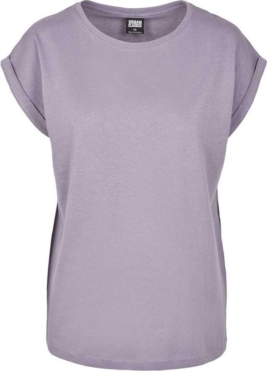 Urban Classics - Extended Shoulder Dames T-shirt - L - Paars