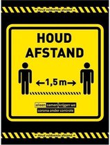 Houd afstand - sticker - Samen krijgen we corona onder controle - antislip - groot