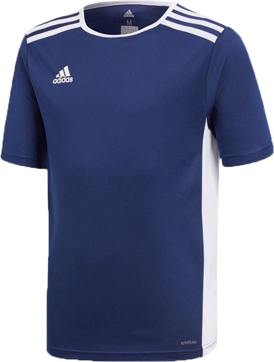 adidas Sportshirt - Maat 128 - Unisex - donkerblauw,wit | bol.com