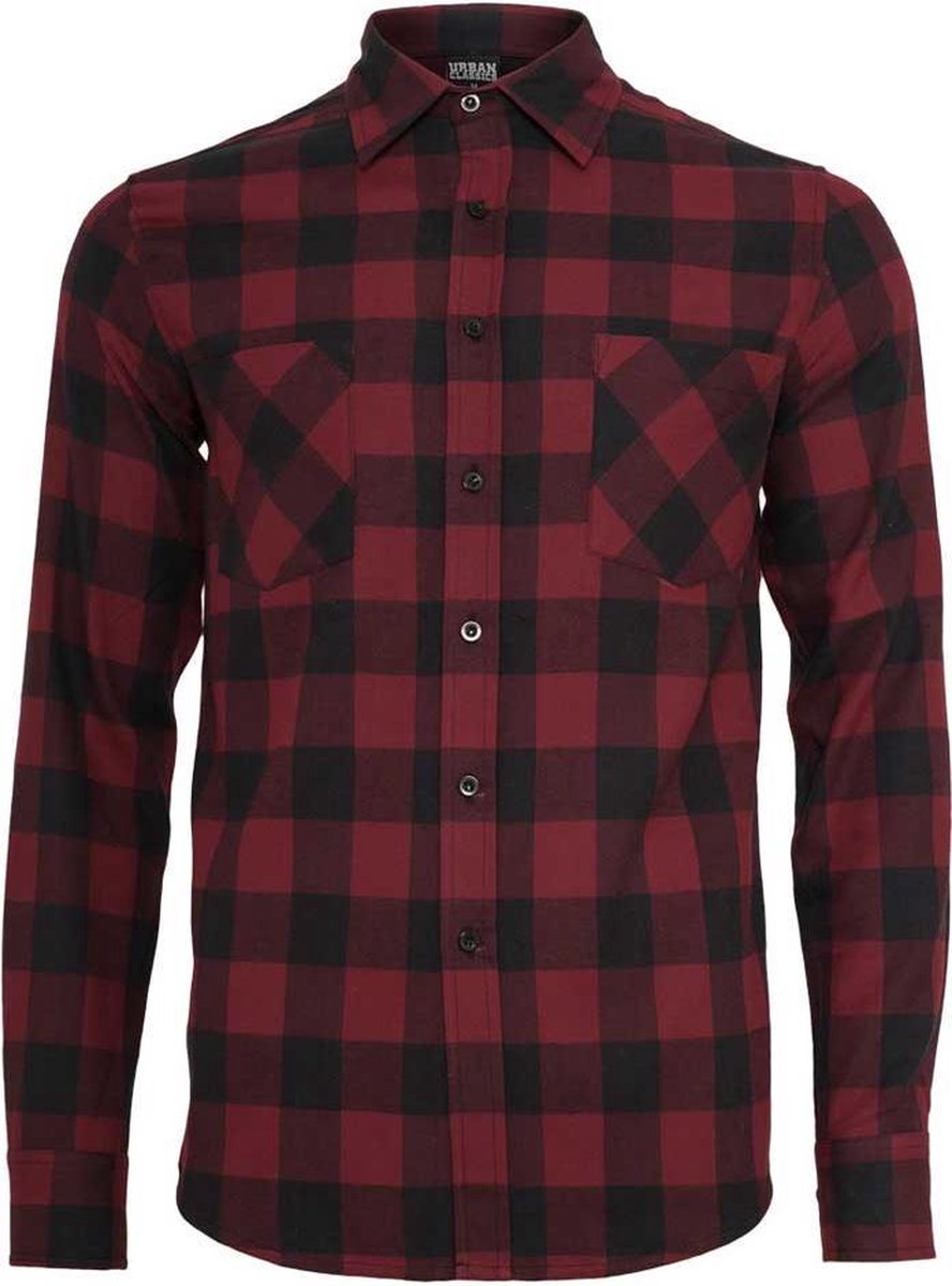 Urban Classics Checked Flannel Heren Flanellen overhemd 5XL Zwart