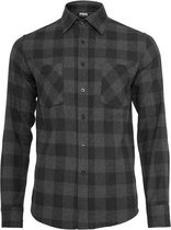 Urban Classics Overhemd -4XL- Checked Flanell Zwart/Grijs