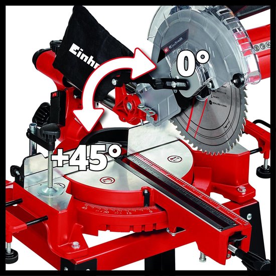 Einhell Elektrische Radiaal Afkort-/Verstekzaag TC-SM 2531/2 U - 1900 W - Ø254 mm - Met laser - Incl. onderstel - Incl. 48 tands zaagblad