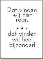 Dat vinden wij niet raar, dat vinden wij heel bijzonder Quote Poster - A3 Poster 29x42cm