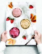 Wandbord: Fruit sorbet ijsjes met moderne compositie - 30 x 42 cm