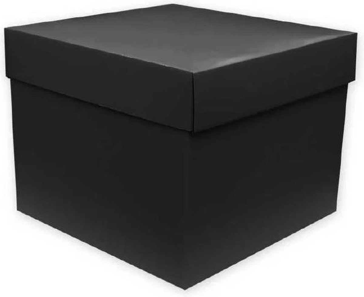 Grote geschenkdoos met Zwarte doos | Vierkante doos | 25cm | Vouwdoos Zwart |