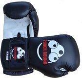 Punch Round Muay Thai Bokshandschoenen Sparring Zwart Wit 14 OZ