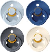 BIBS Fopspeen - Maat 2 (6-18 maanden) - 4 stuks - Baby Blue, Ivory en Iron en Midnight Blue