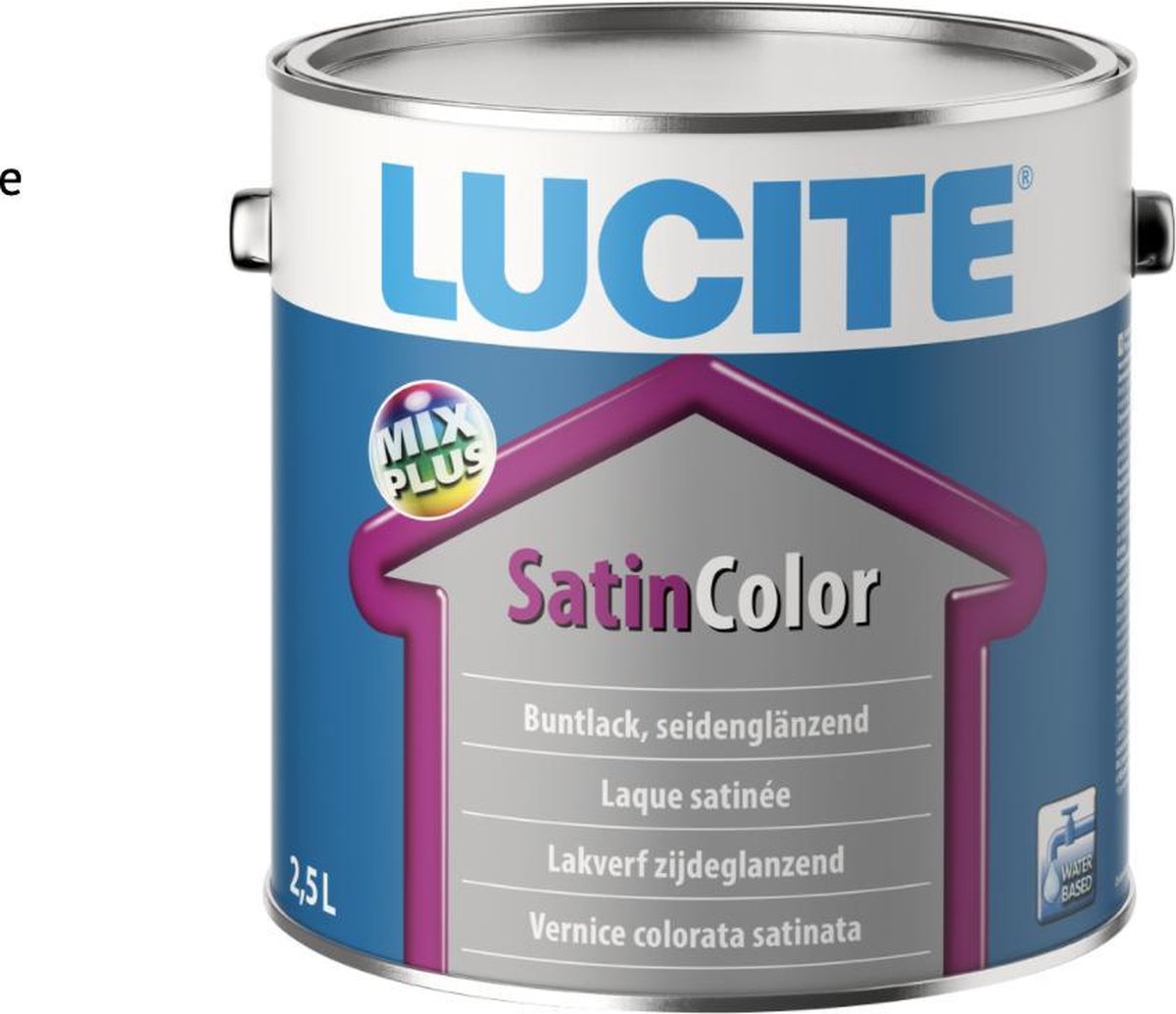 LUCITE® SatinColor-WIT-2.5L-Waterverdunbare zijdeglans lak op basis van een speciale bindmiddelcombinatie geschikt voor binnen en buiten.2.5l