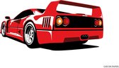 Ferrari F40 op Poster - 50 x 70cm - Auto Poster Kinderkamer / Slaapkamer / Kantoor