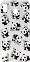 ADEL Siliconen Back Cover Softcase Hoesje Geschikt voor Samsung Galaxy A20e - Panda's