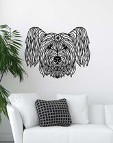 Skye Terrier Geometrisch Hout 70 x 89 cm Black - Honden - Wanddecoratie