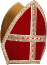 Sinterklaas mijter fluweel rood