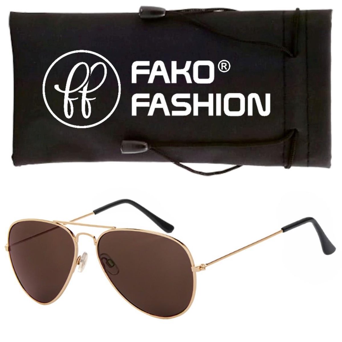 Fako Fashion® - Kinder Pilotenbril - Piloten Zonnebril - Goud - Bruin