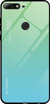 Voor Huawei Honor 7C / Enjoy 8 / Y7 (2018) Kleurovergang glazen behuizing (hemelsblauw)