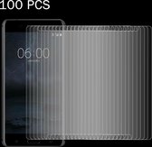 100 stks voor Nokia 6 0,26 mm 9 H oppervlaktehardheid Explosieveilig Niet-volledig scherm Gehard glas Schermfilm