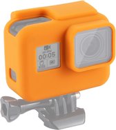 PULUZ schokbestendige siliconen beschermhoes met lensdop voor GoPro HERO (2018) / 7 zwart / 6/5 met frame (oranje)