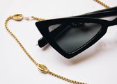 Brillenkoord Goud – Gouden Schelpjes – Parel - Kauri – 72 cm –  Verkleurt niet – Zonnebrillenkoord |SUNNY CORDS