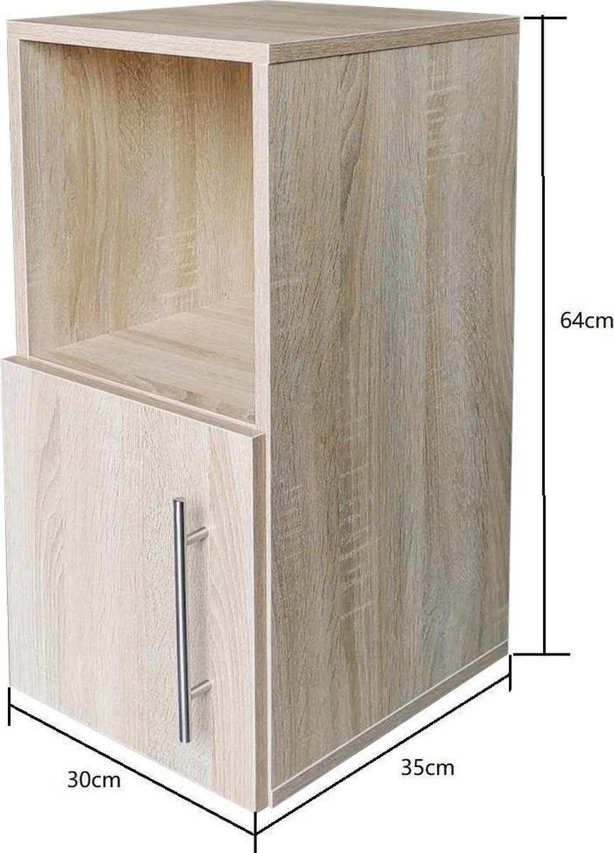 ALMO - Nachtkastje - Lichte houtkleur - MDF | Leen Bakker ALMO - Nachtkastje - Lichte houtkleur - MDF | Leen Bakker