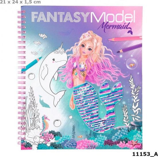 Top Model - Fantasy Model - Colouring Book w/ Sequins - Mermaid (411153) - TOPModel