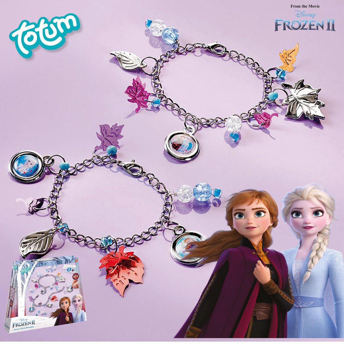 Disney Frozen Totum bedel armbandjes maken met Anna en Elsa speelgoed meisjes vanaf 5 jaar - knutselen vriendschapsarmbandjes - Forest Charm Bracelets cadeau tip — afbeelding 5