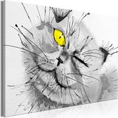 Schilderijen Op Canvas - Schilderij - Happy Look (1 Part) Wide Yellow 120x80 - Artgeist Schilderij