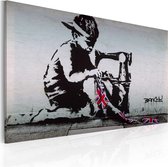 Schilderijen Op Canvas - Schilderij - Union Jack Kid (Banksy) 60x40 - Artgeist Schilderij