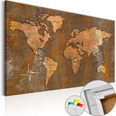 Schilderijen Op Canvas - Afbeelding op kurk - Rusty World [Cork Map] 120x80 - Artgeist Schilderij