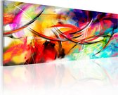 Schilderijen Op Canvas - Schilderij - Dance of the rainbow 135x45 - Artgeist Schilderij