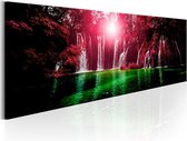 Schilderijen Op Canvas - Schilderij - Ruby Waterfalls 135x45 - Artgeist Schilderij