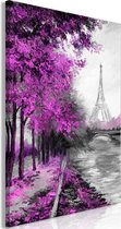 Schilderijen Op Canvas - Schilderij - Paris Channel (1 Part) Vertical Pink 80x120 - Artgeist Schilderij