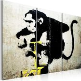 Schilderijen Op Canvas - Schilderij - Monkey TNT Detonator by Banksy 90x60 - Artgeist Schilderij
