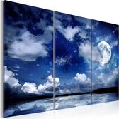 Schilderijen Op Canvas - Schilderij - The sea at night 90x60 - Artgeist Schilderij