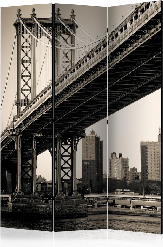 Kamerscherm - Scheidingswand - Vouwscherm - Manhattan Bridge, New York [Room Dividers] 135x172 - Artgeist Vouwscherm