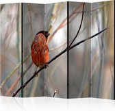 Kamerscherm - Scheidingswand - Vouwscherm - Bullfinch in the forest II [Room Dividers] 225x172 - Artgeist Vouwscherm