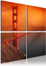 Schilderijen Op Canvas - Schilderij - San Francisco - Golden Gate Bridge 40x40 - Artgeist Schilderij