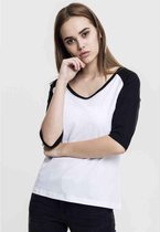 Urban Classics Raglan top -M- 3/4 Contrast Wit/Zwart