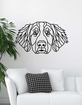 Berner Sennen Geometrisch Hout 120 x 72 cm Black - Honden - Wanddecoratie
