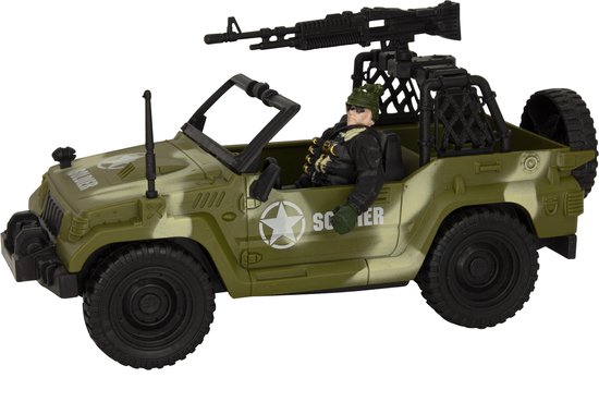 Mega Creative - Jouets de l'armée - Militaire - Avec hélicoptère, soldat,  voiture Jeep