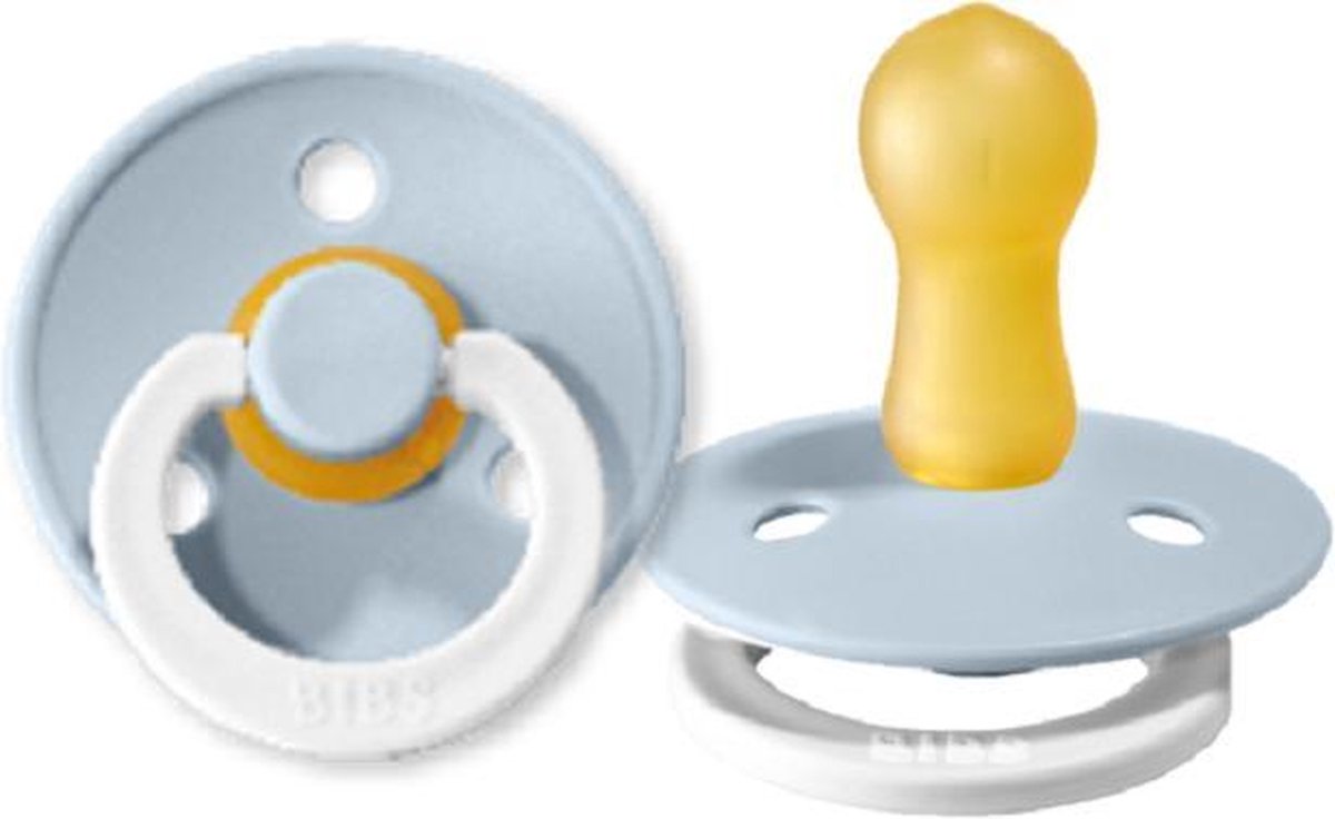 Goedkoopste BIBS Fopspeen 6-18 maanden Glow in the Dark Baby Blue | Maat 2 | T2 | (1 stuk